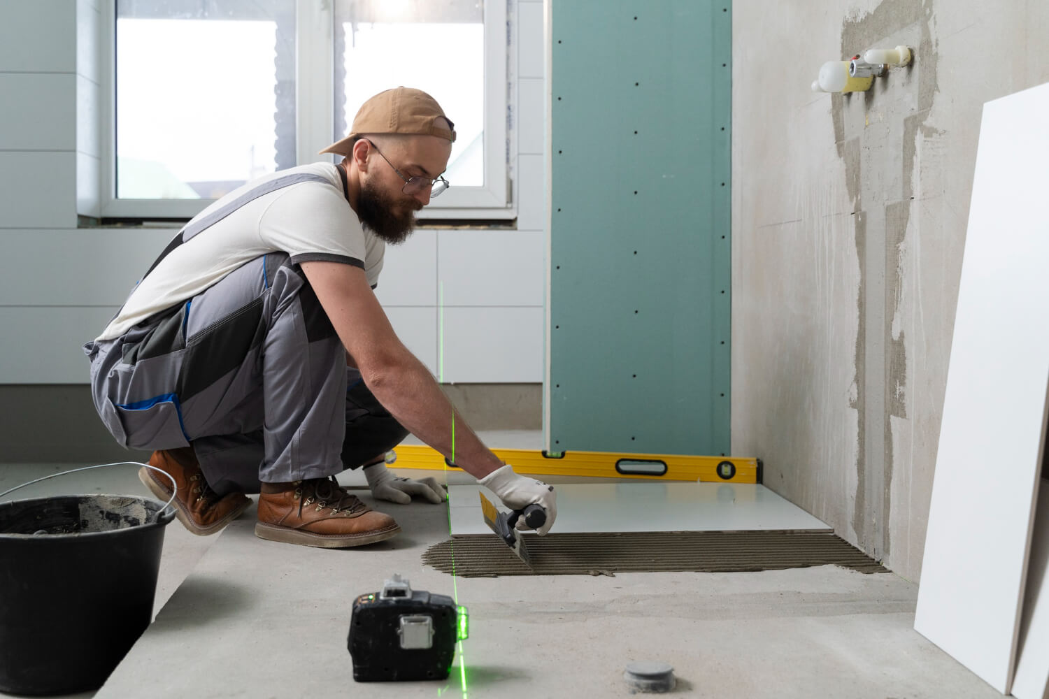 man working on waterproofing