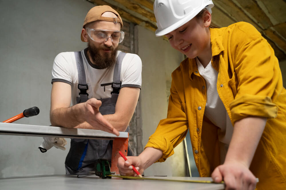 2 men working on waterproofing methods